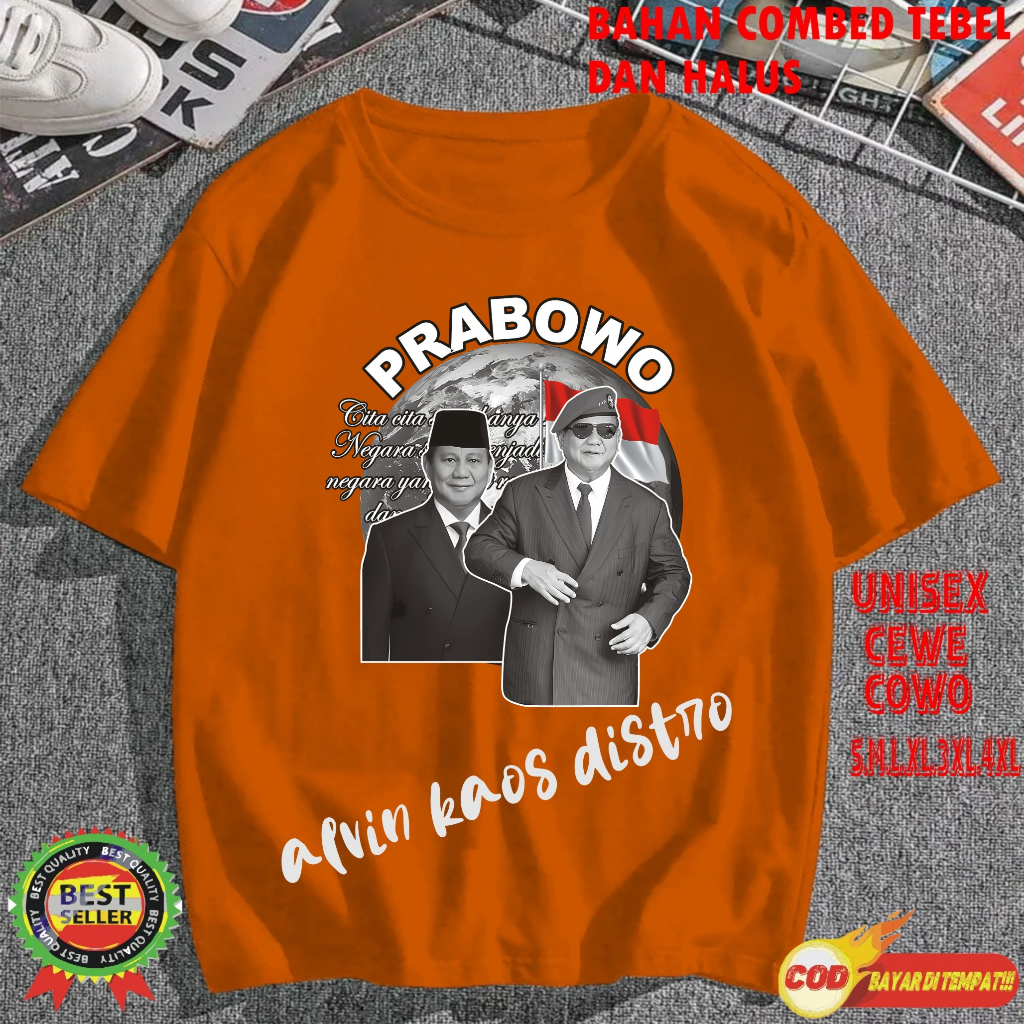 Terviral Kaos dtf pr4bowo KAOS MURAH  Kaos Putih Hitam Kaos Terlaris No 1 Promo Diskon