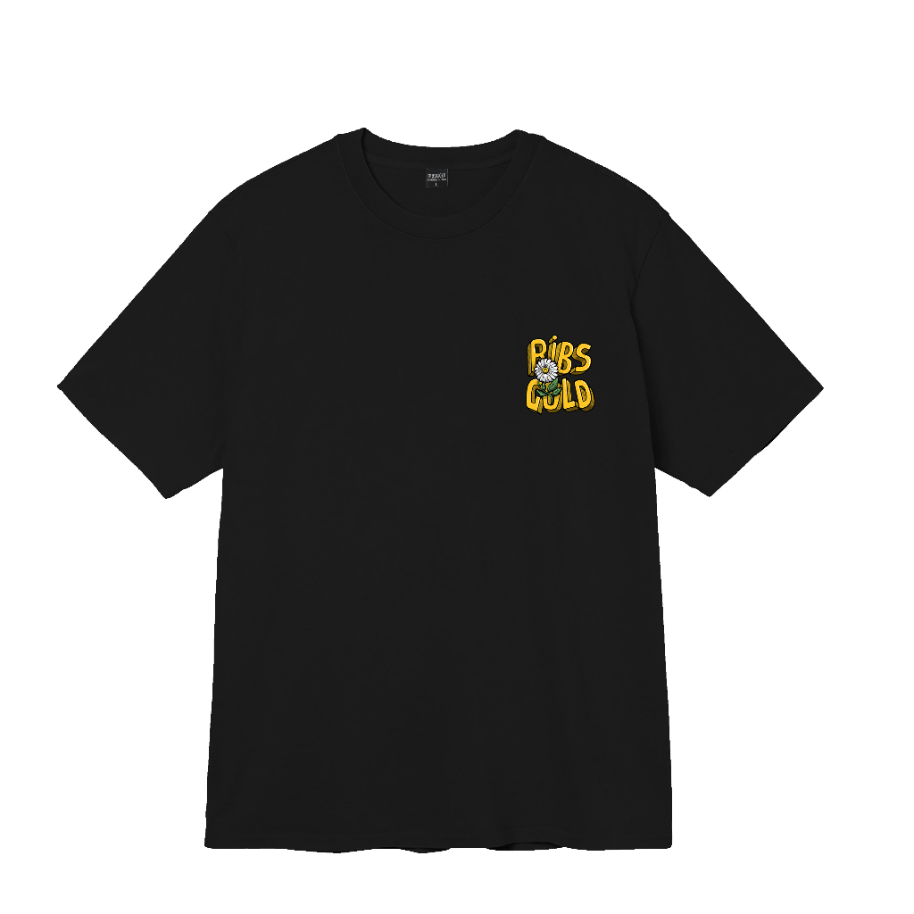 Ribsgold Kaos Distro Pria T Shirt Delight Tshirt T-shirt Lengan Pendek Katun Hitam Putih