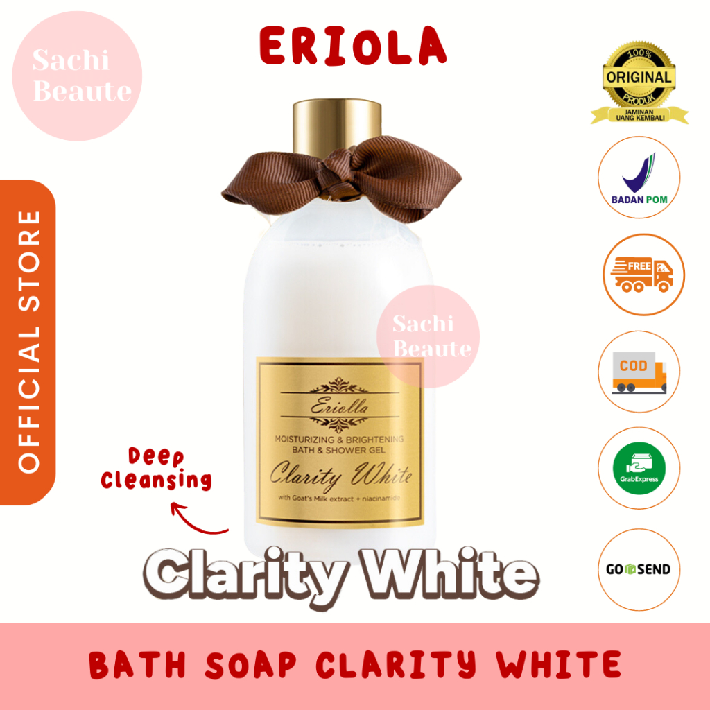 ERIOLLA Sabun Mandi Gel Pemutih Bath &amp; Shower Gel Sweet, Golden Glow &amp; Clarity White Dream Moisturizing &amp; Brightening