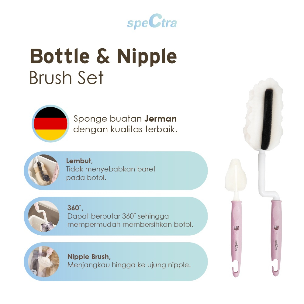 Spectra Bottle &amp; Nipple Brush - Pink