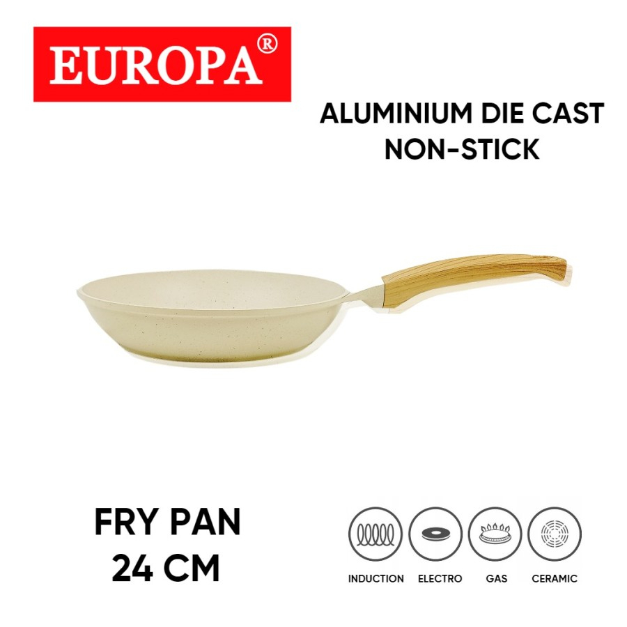 Europa Fry Pan Wajan Panci Penggorengan Marble Coating 24 cm