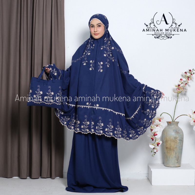 Mukena Bordir Premium Katun Renda Mewah Bella