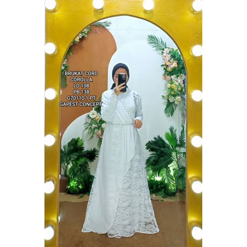 Gamis Pesta Grosir Khusus Putih harga sudah dapat 2 Pcs Gamis