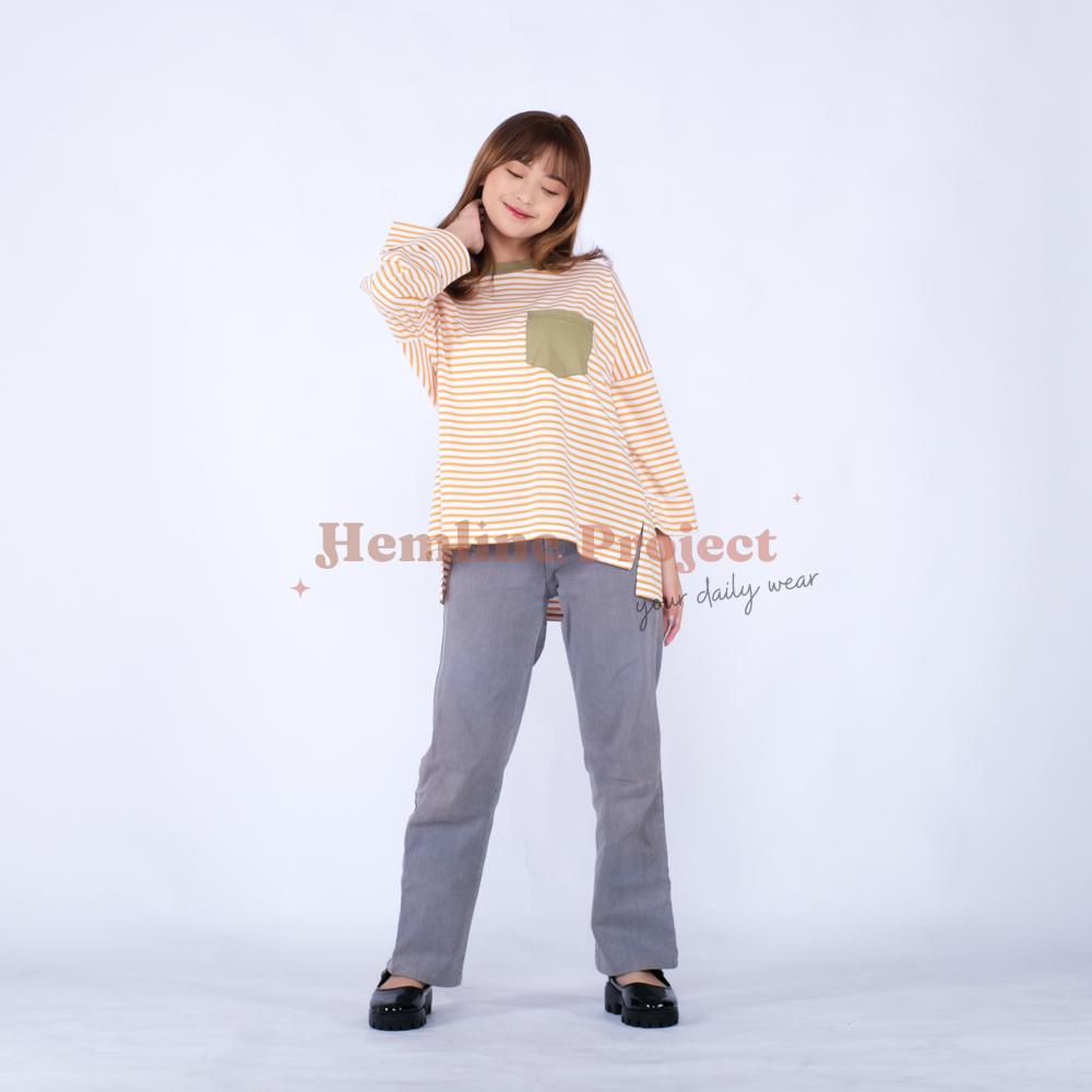 Hanaa Oversized Honey Stripe Olive