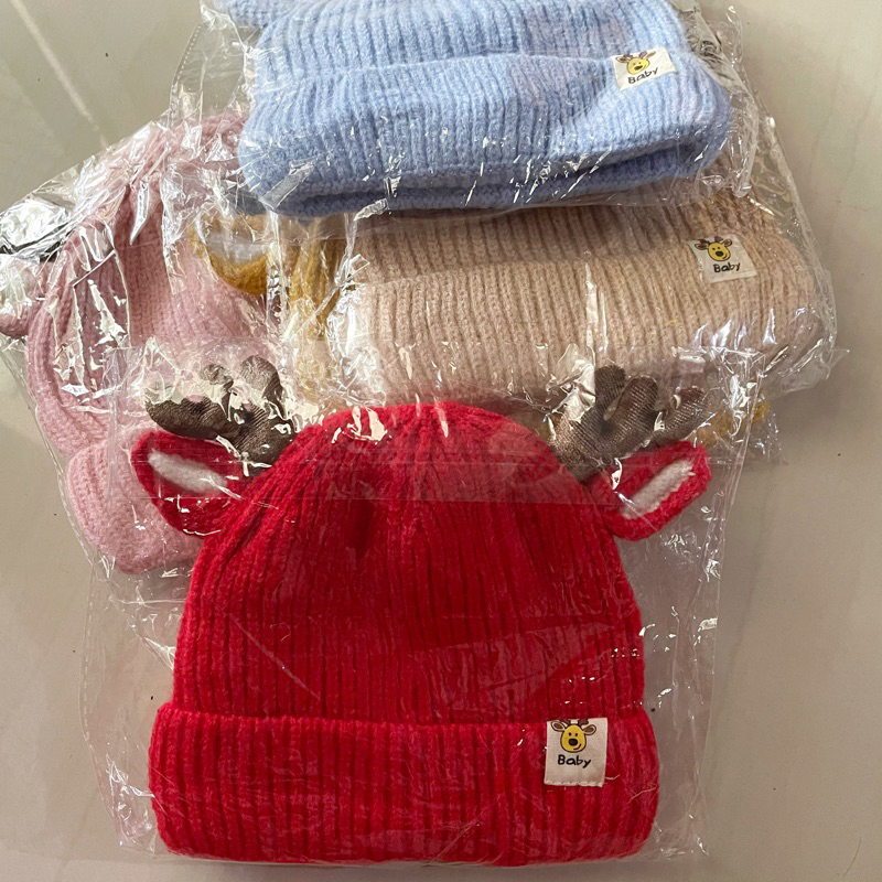 Topi Rajut Rusa Balita Anak 6 Bulan Keatas Import