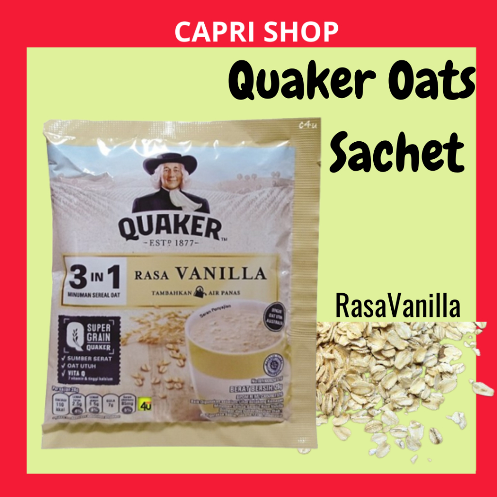 Quaker Oat Sereal 3 in 1 Rasa Vanilla Sachet 28 gram