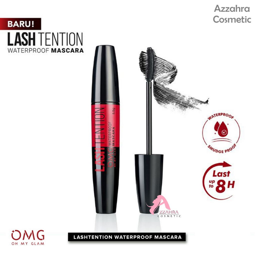 OMG OH MY GLAM LASHTENTION Waterproof Mascara 6.5 g - Maskara Eye Makeup Waterproof 4X Lebih Tebal