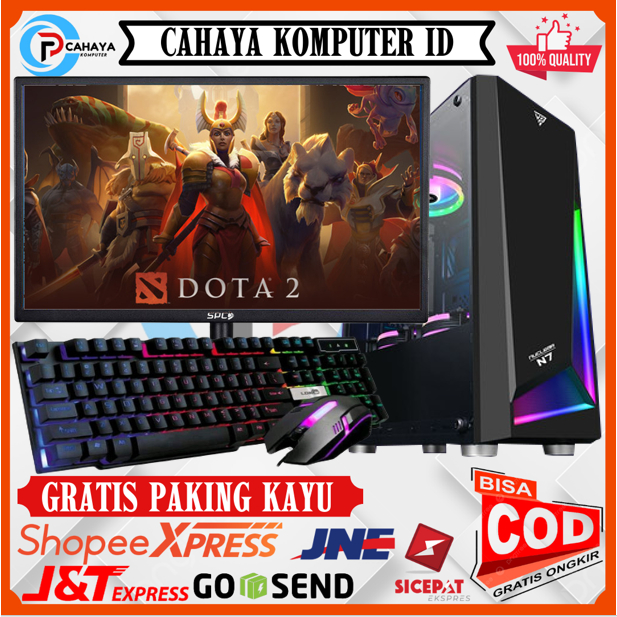 Komputer Fulset Siap Pakai Intel i5 3570 Ram 8GB SSD 128Gb Monitor 19 Inch Gaming Editing Okey