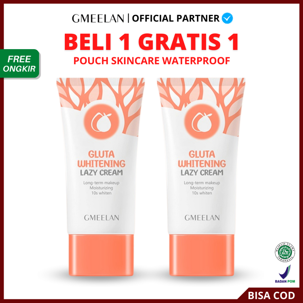 [ FREE ONGKIR ] GMEELAN Gluta Whitening Lazy Cream - Day Cream Set Pemutih Wajah Skincare Kit