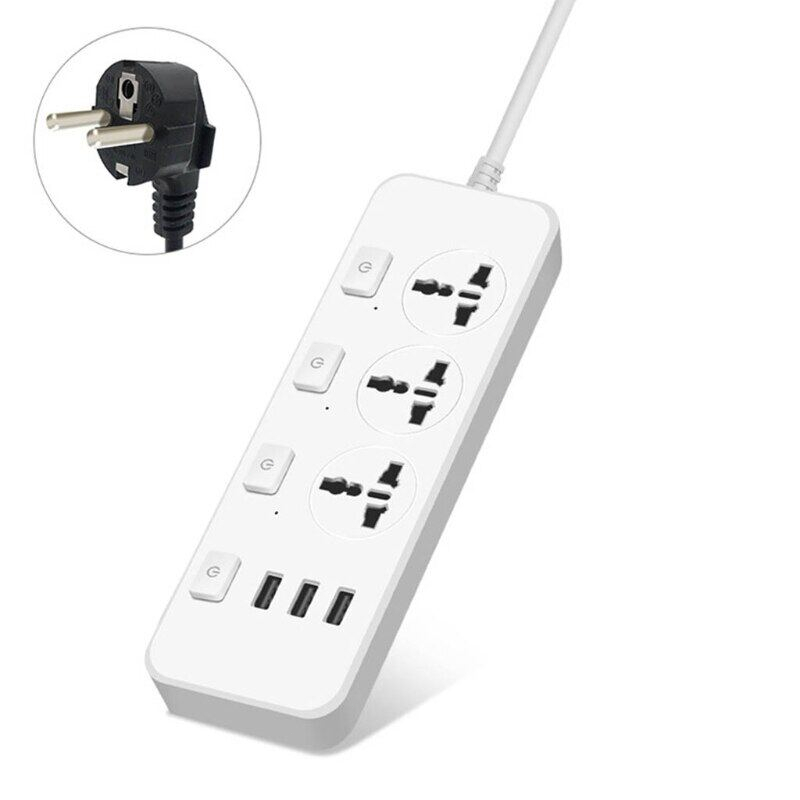 Stop Kontak 3way/Power Strip/Socket USB 3way Hitam/Putih T14