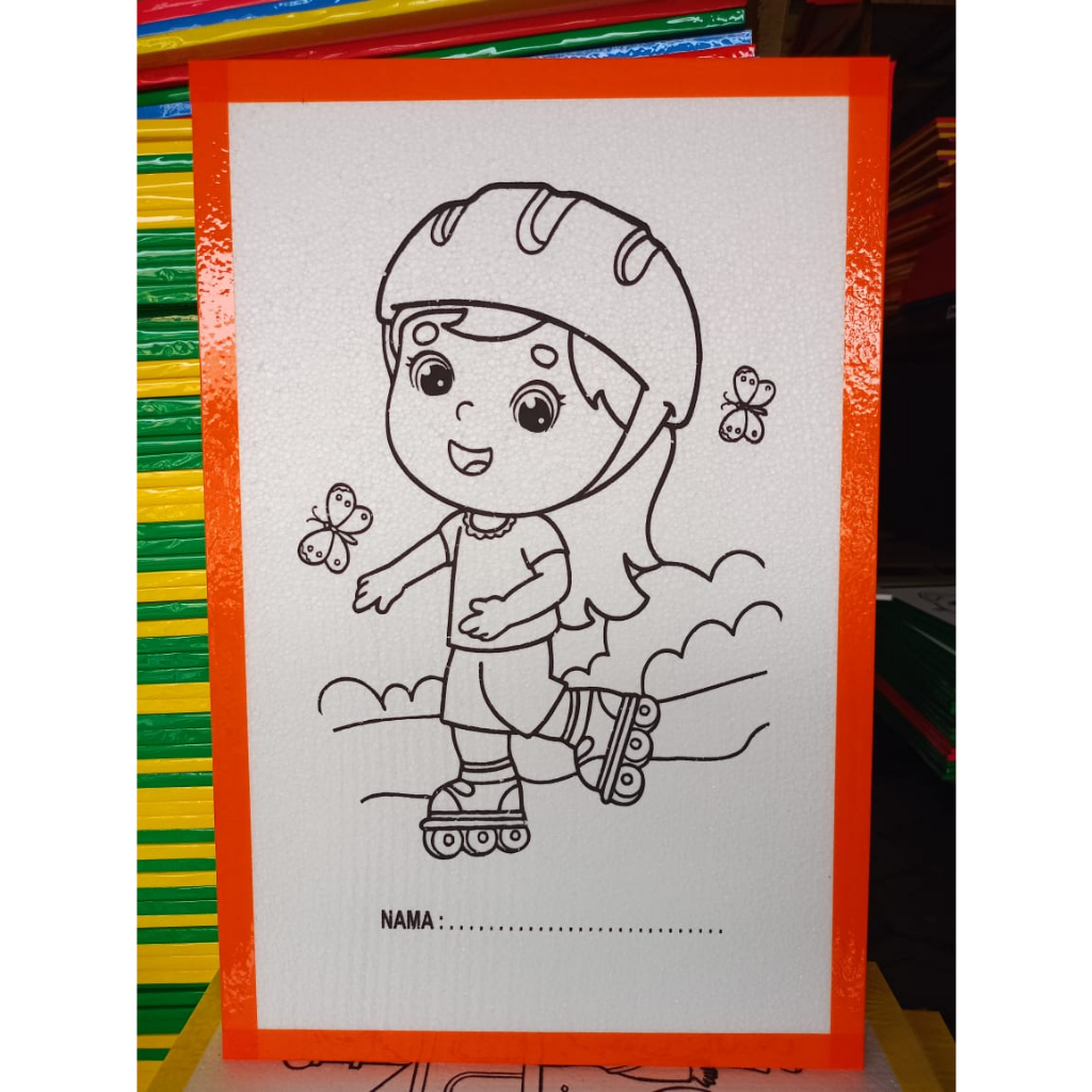 Mewarnai Sterofoam lukis anak ukuran 33x50 / mewarnai sterofome  / gabus lukis / lukis sterofome /styrofoam lukis / edukasi / melukis / perlengkpan mewarnai