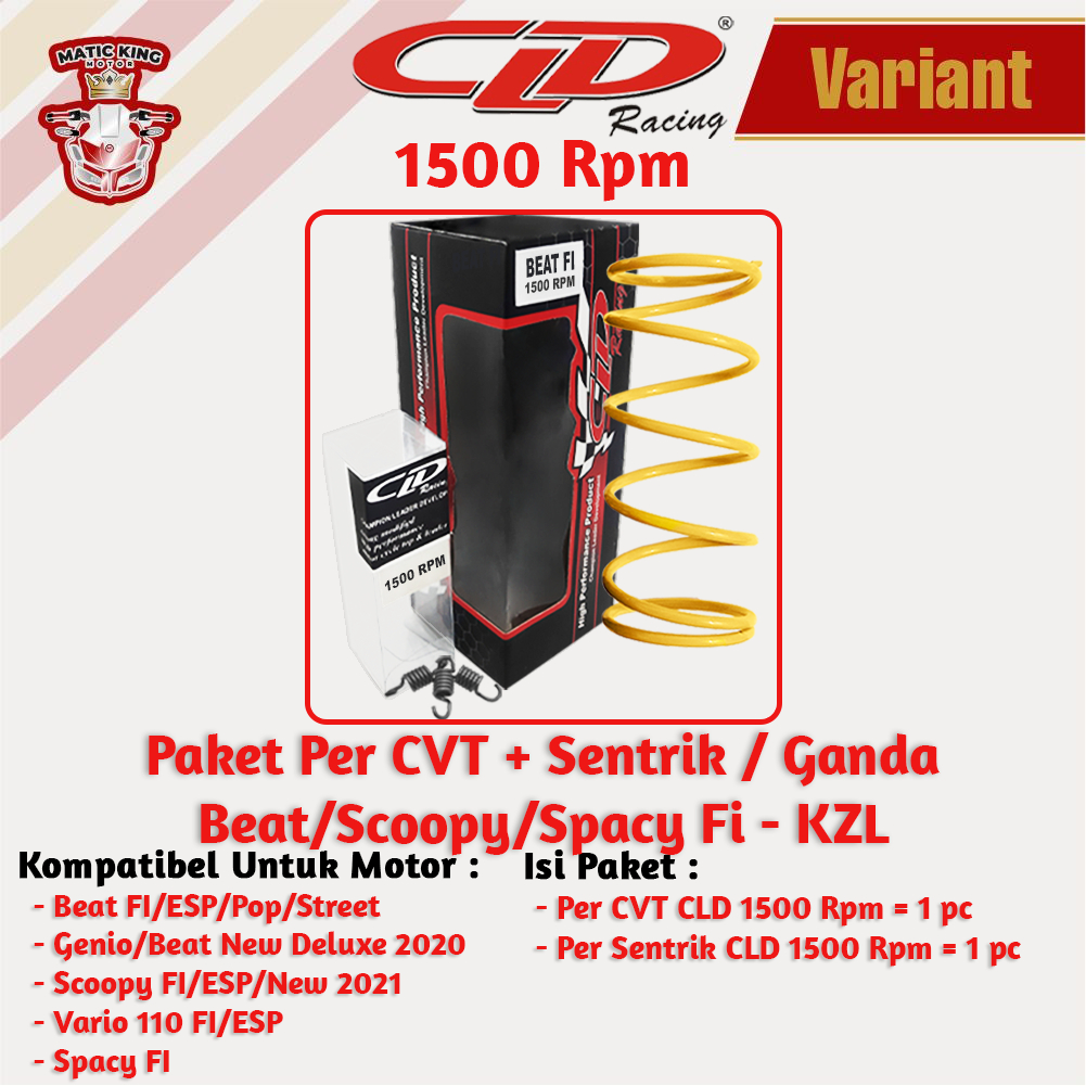 Paket Per CVT Sentrik Ganda Racing Honda Genio Beat Deluxe Scoopy New Vario Spacy 110 CLD 1000/1500 RPM