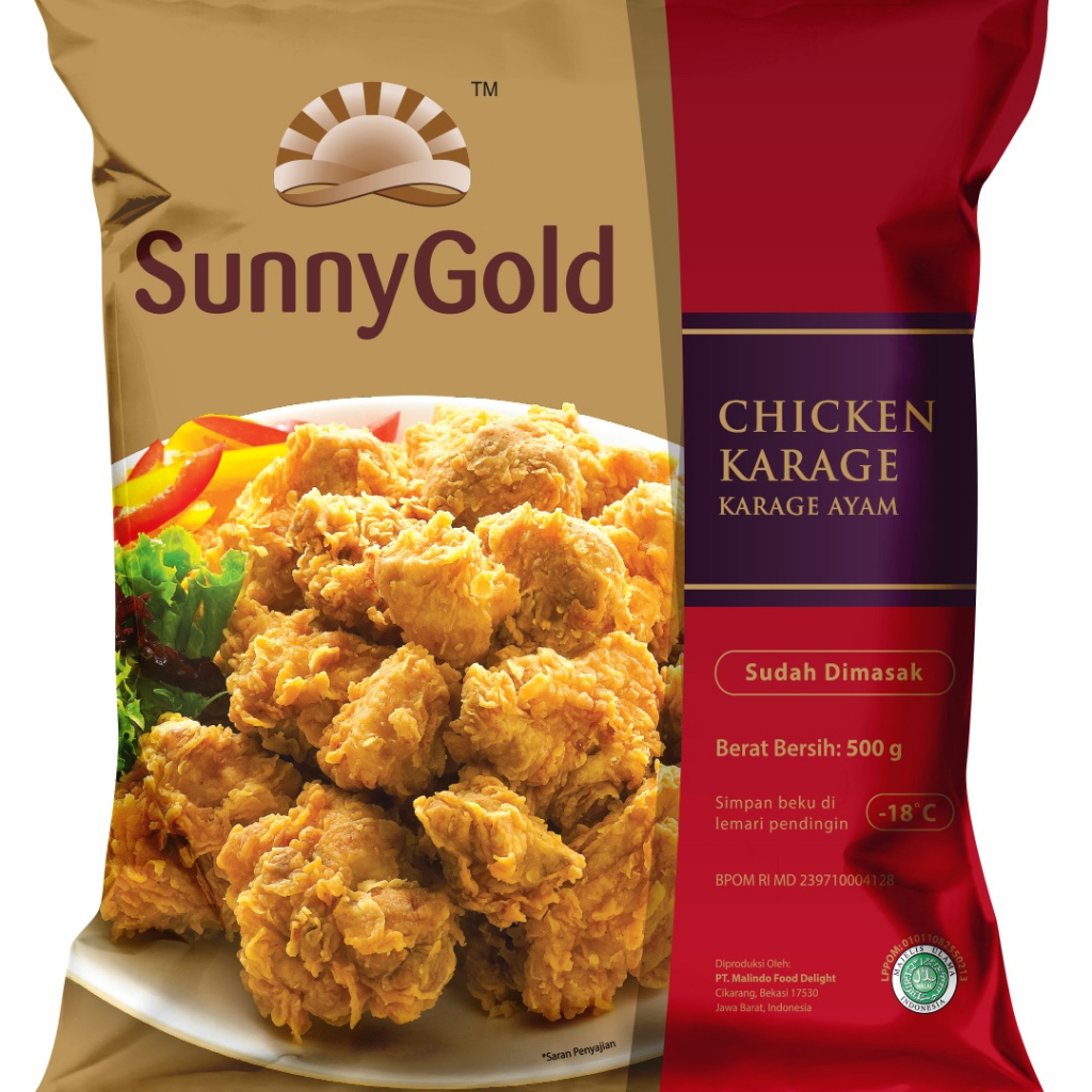 

SUNNY GOLD All Variant - Chicken Tempura & Chicken Karage | SunnyGold Spicy Wing 500gr | SunnyGold Frozen