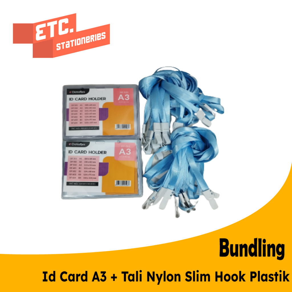 

Paket Bundling Id Card A3 + Tali Nylon Slim Hook Plastik (CBT-NYLK)