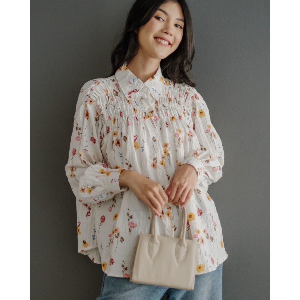 Myrubylicious GADIRA SHIRT KODE BN2747 | SHIRT | KEMEJA WANITA | KEMEJA MOTIF | KEMEJA BUNGA