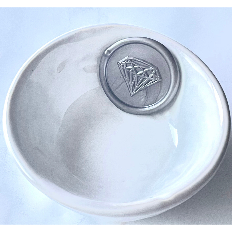 

(KSC) Diamond (Silver) - 1 Pcs seal wax coin sticker siap pakai ready stock (Include double tape) / souvenir pernikahan / accesories / calligraphy / journaling / undangan / hampers