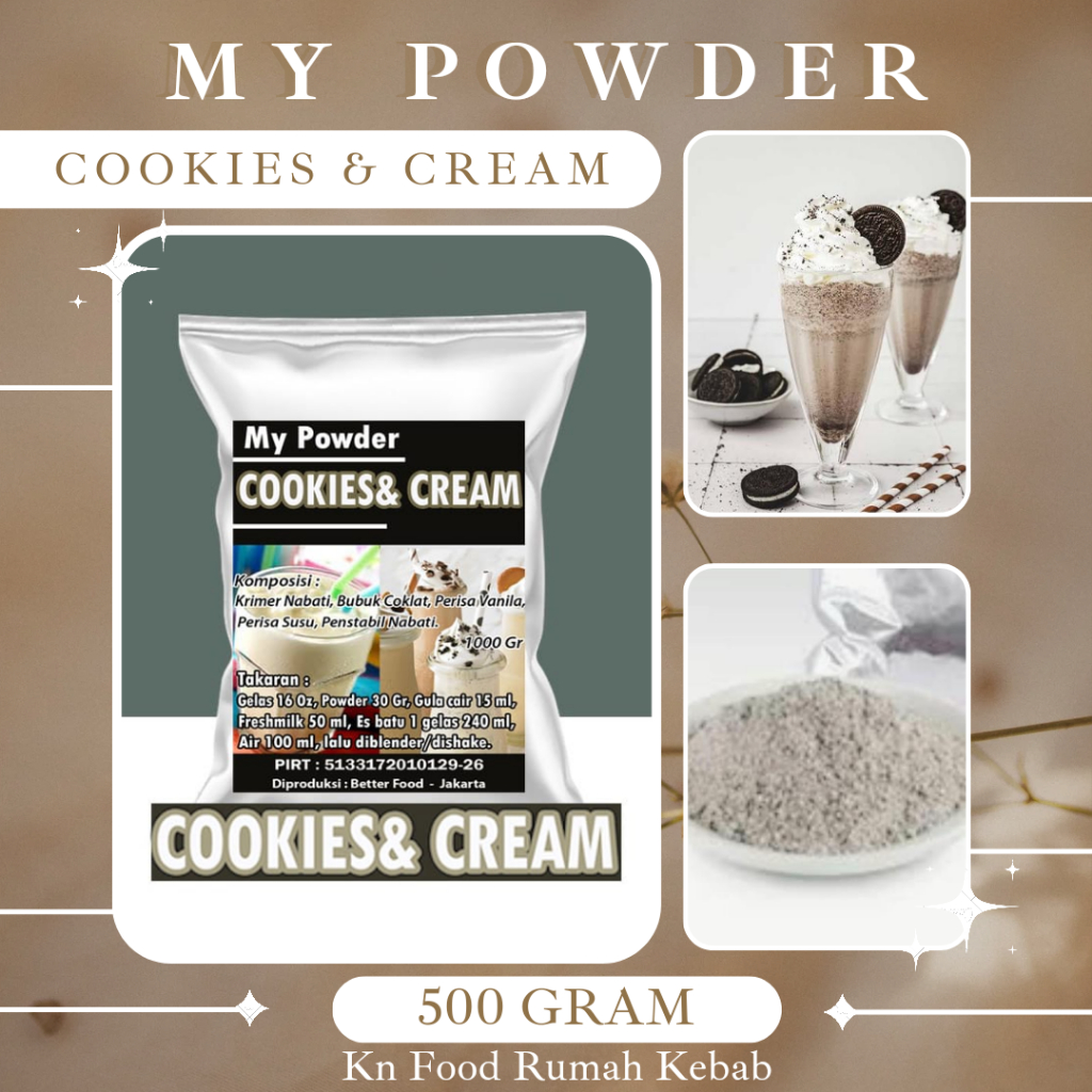 

Bubuk Minuman Cookies n Cream 500gr || Cookies n Cream Powder - 500 gram