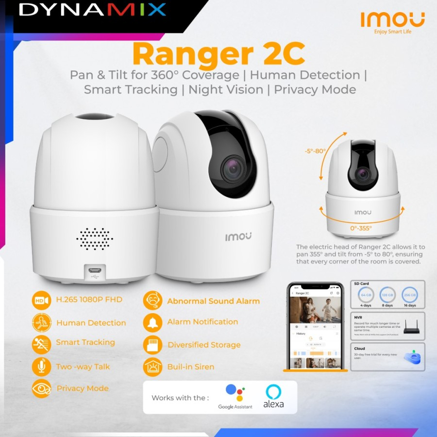 Indoor CCTV Imou Ranger 2C 1080P Smart Tracking IP Camera | Kamera CCTV IP Camera GARANSI RESMI