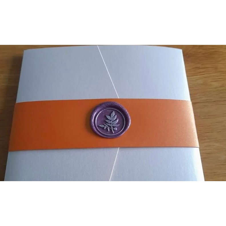 

(WGI) Pecan (Lavender with silver Ink) - 1 Pcs seal wax coin sticker siap pakai ready stock (Include double tape) / souvenir pernikahan / accesories / calligraphy / journaling / undangan / hampers