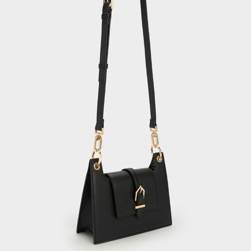 CK Belted Front Flap Shoulder Bag