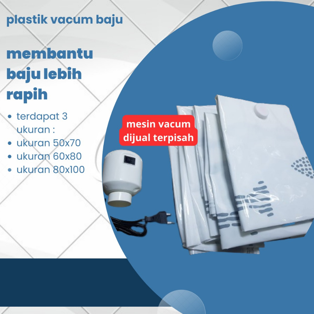 VB-06 Plastik Vakum Baju Plastic Vacuum Storage Travel Bag Kompres Simpan Seprei Selimut Pakaian