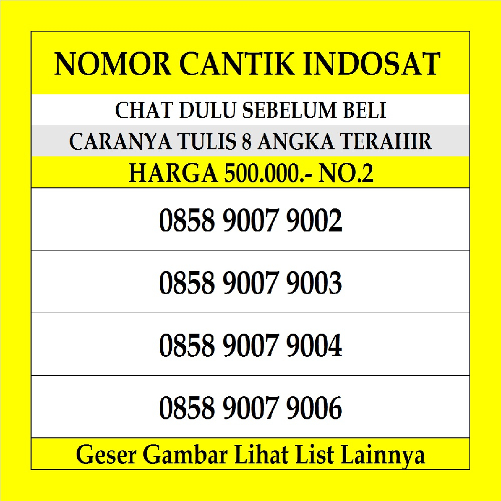 Nomor Cantik Indosat 4G LTE Ooredoo Kartu Perdana Nomer Murah