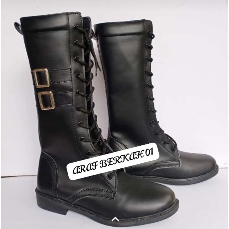 Sepatu mayoret tali depan/boot paskibra/Drumband