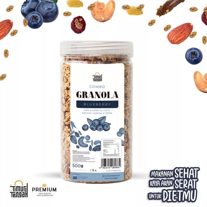 

GRANOLA BLUEBERRY 500GR TIMUR TENGAH SNACK SEHAT SEREAL READY STOCK