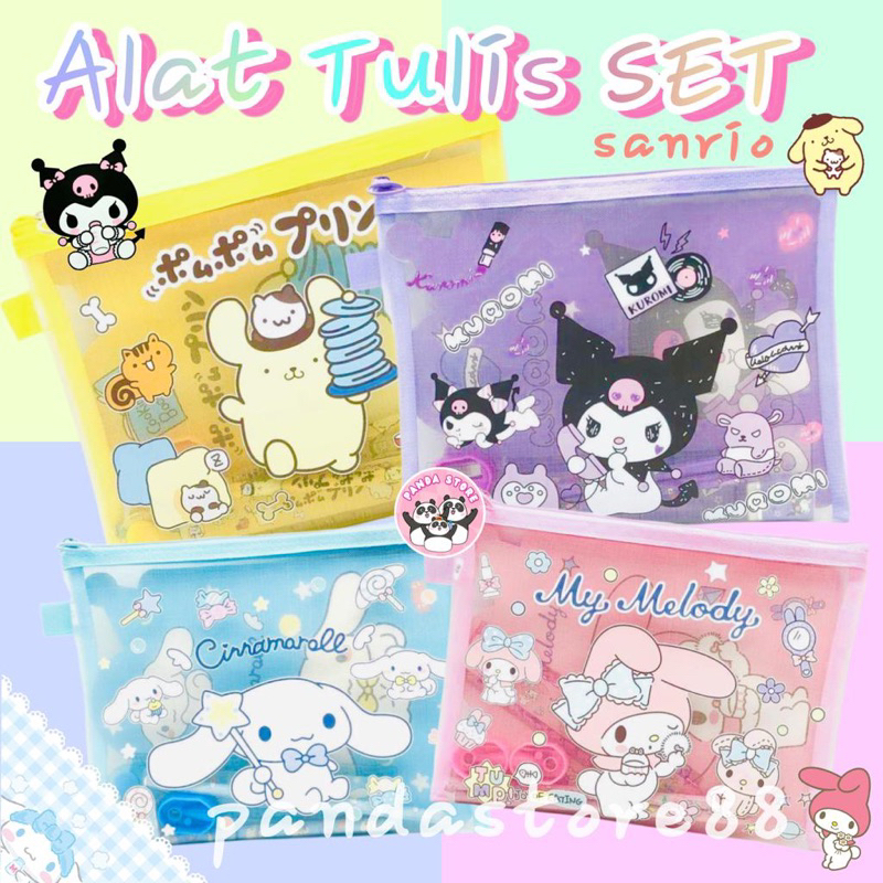 

Set Alat tulis Sanrio 7in1 stasionary lucu lengkap Kuromi Melody Cinnamonroll