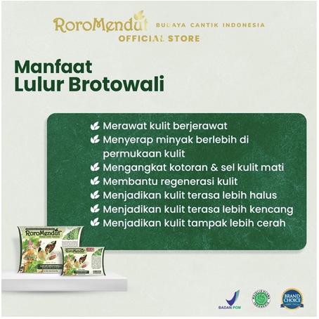 BROTOWALI MASKER LULUR ROROMENDUT Masker Jerawat 20 Gram