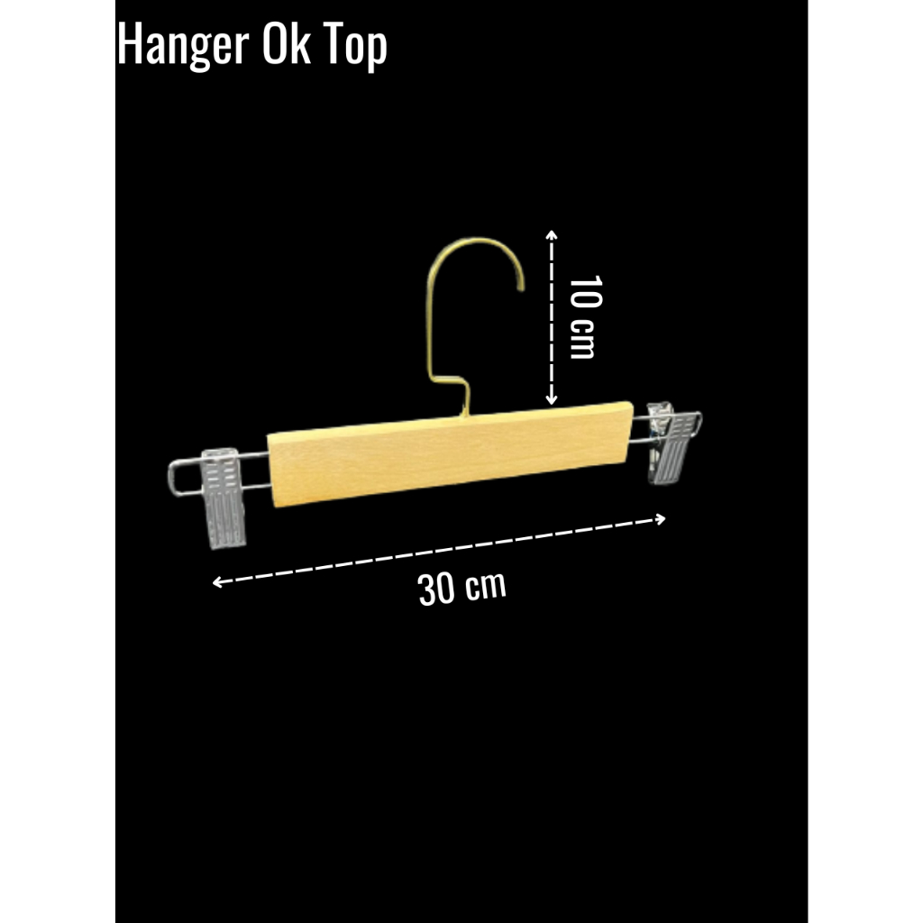 Hanger Kayu Jepit Dewasa Gold 535  Hook Emas Gantungan Celana