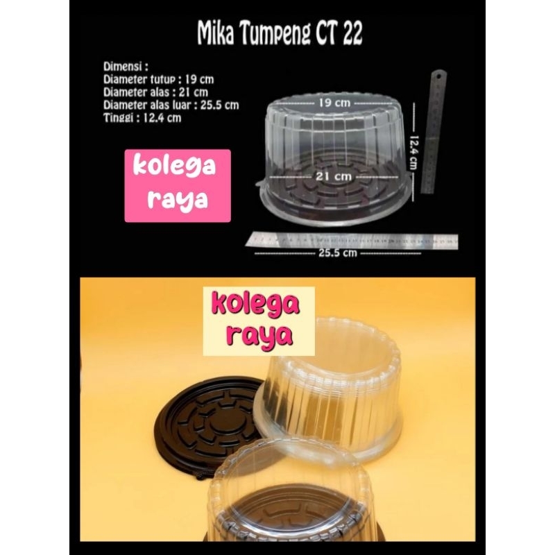 Mika Kue Tart Mika Tumpeng Bulat CT22 Warna Coklat Isi 10PCS Alas dan Tutup