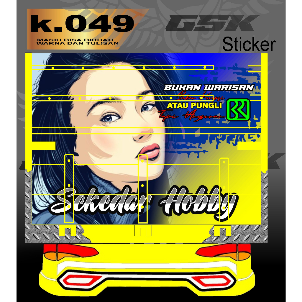 Stiker Decal Bak Belakang Truk Canter Stiker Bak Truk Giga Stiker Decal Bak k.049