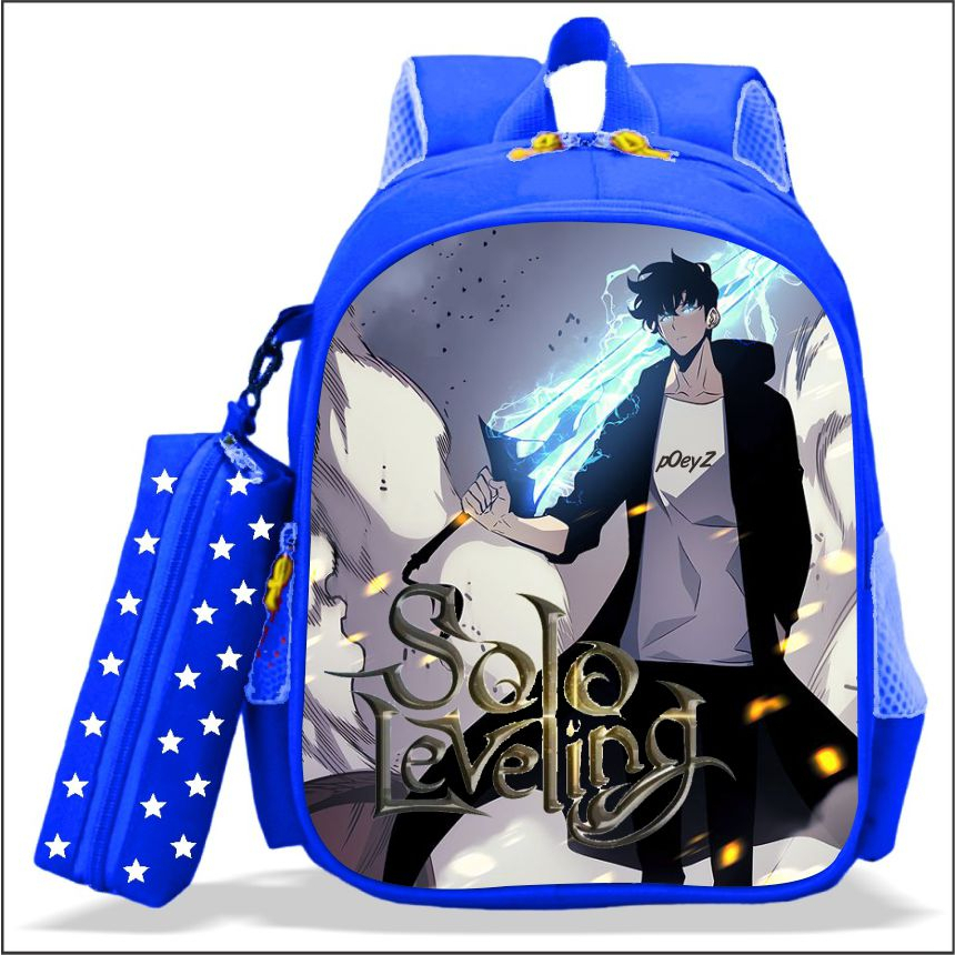 Tas Ransel Sekolah Anak Laki-Laki TK dan SD Karakter SOLO LEVELING Kualitas PREMIUM Bonus Tempat Pen