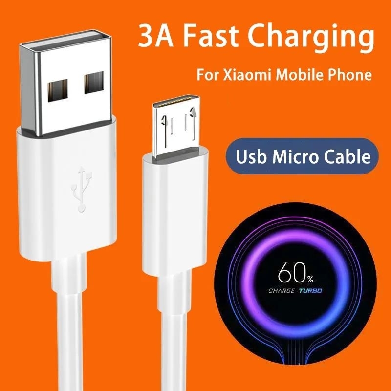 KABEL DATA REDMI MICRO 3A FAST CHARGING ORIGINAL 100% + PACK KUALITAS BAGUS (Kabel Xiaomi ori 100%)