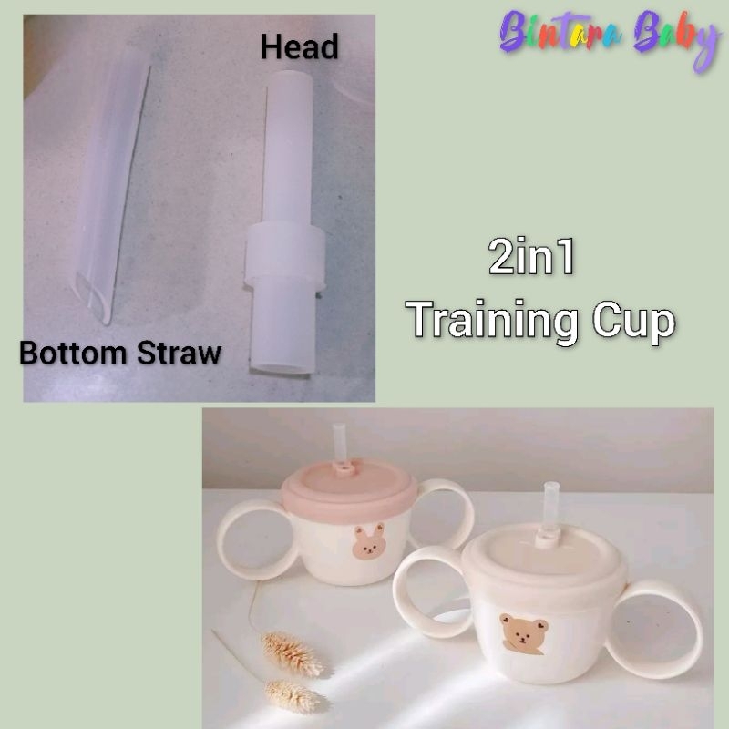 Sedotan Pengganti Training Cup 2in1 Snack Cup Bear Botol Minum Sedotan Bayi / Sparepart Botol Minum Training Cup