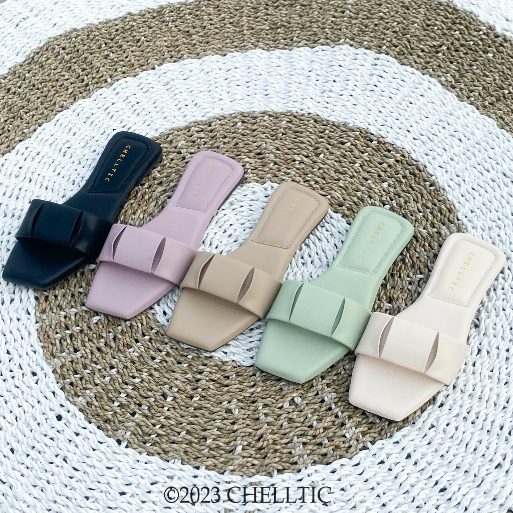 Chelltic Sandal Wanita Teplek Casual Size 37 - 40 Sendal Slop Empuk Flat Slip On Terlaris