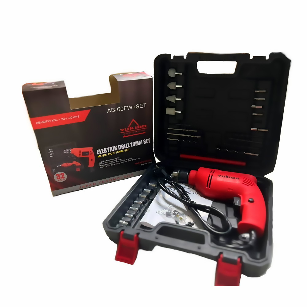 PROMO MURAH LEBAY!!!! YUKIDO JAPAN TOOL MESIN BOR 10MM PUTARAN BOLAK BALIK (full tembaga) BOR KAYU BETON BESI TIPE AB-60FW+SET FARIABLE SPEDD BOR TERMURAH SPESIAL EDITION FREE KOPER