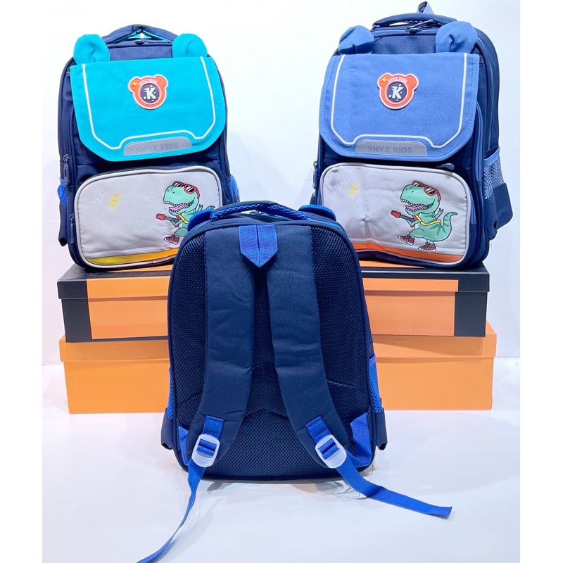 Tas Ransel Anak Wanita Import Two Tone Tirex Pony Horses Functional Backpack - 8185#