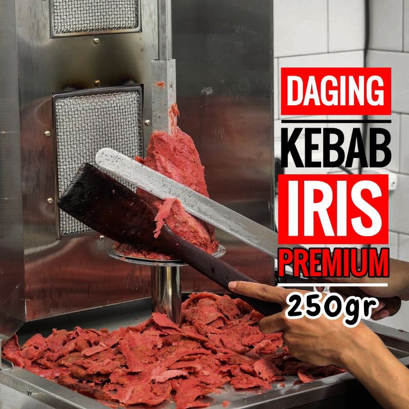 

Daging Kebab Sapi Iris Slice 250gram Daging Matang Siap Pakai Mateng Hemat