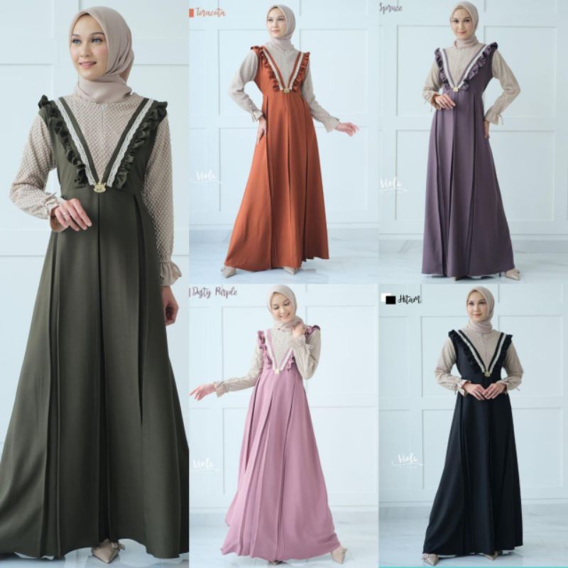 ATHIRA DRESS ORIGINAL VIOLA//GAMIS TIFANY//GAMIS VIOLA TERBARU