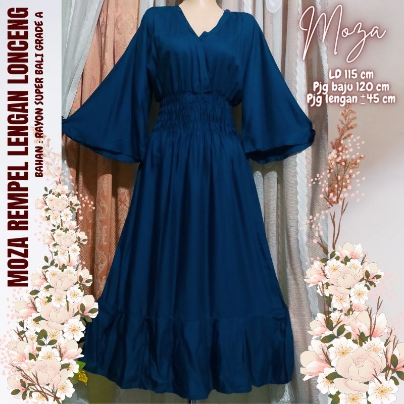 Moza Rempel lengan lonceng //Dress Moza Lonceng //Dress Moza Bali