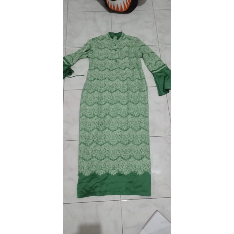 preloved dress gaun pesta jahit sage brokat