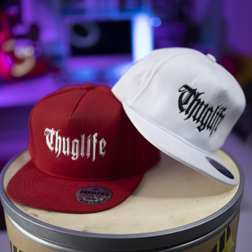 TOPI SNAPBACK BORDIR THUGLIFE RED