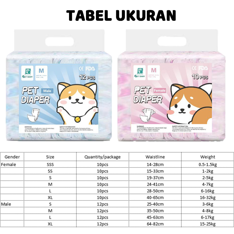 Popok Anjing Jantan Dog Male Diapers Anti Marking Sekali Pakai NOONA PETS PACK