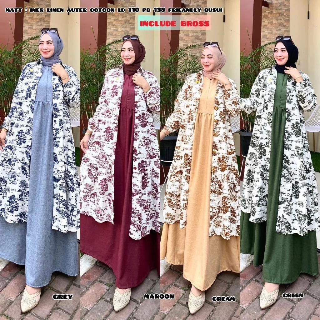 QF Gamis Plust rompi tunik 916 / gamis / gamis terbaru / Gamis rompi tunik / gamis cardigan terbaru 