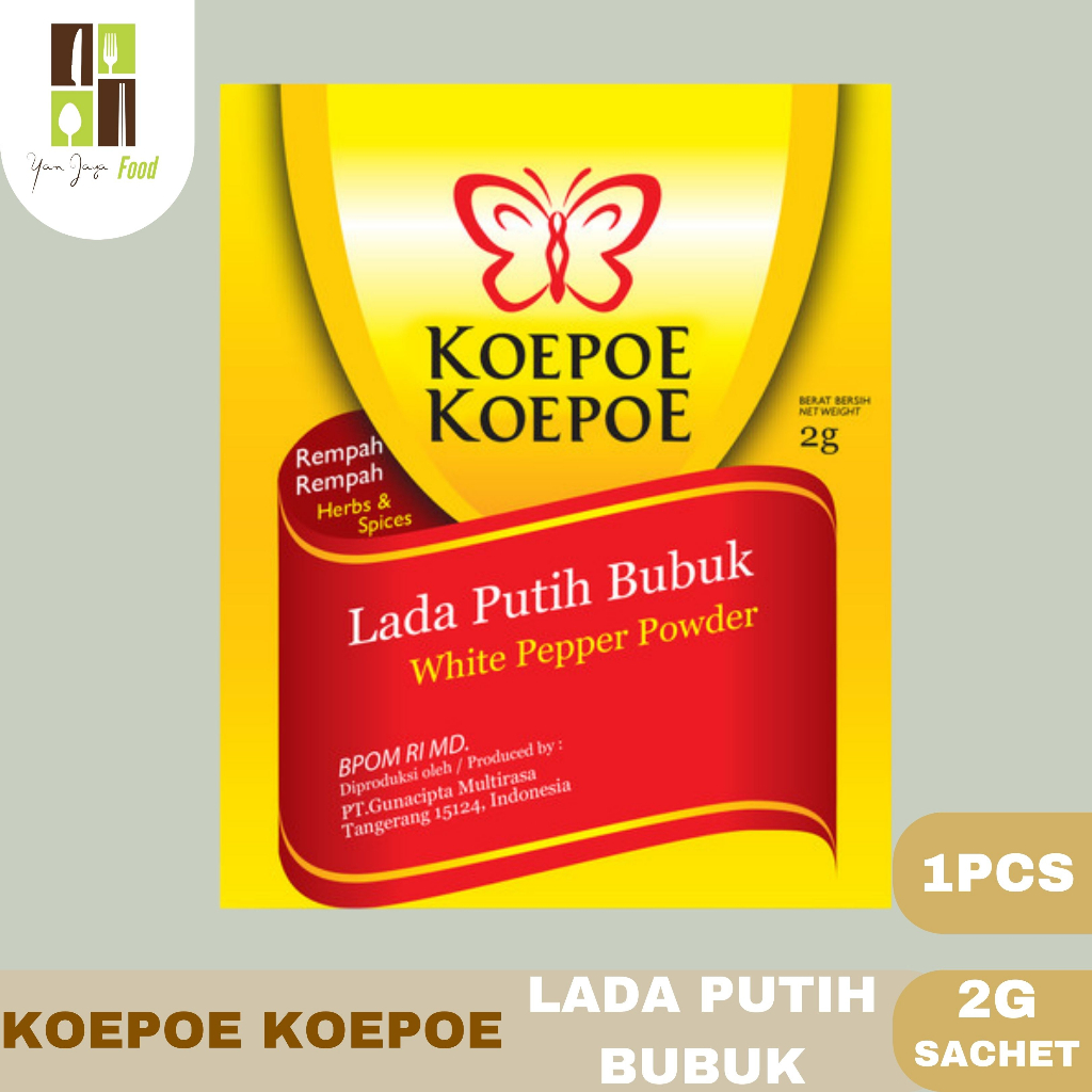 Koepoe Koepoe /Kupu Bumbu Lada Putih Bubuk  Sachet 2g 1 Pcs