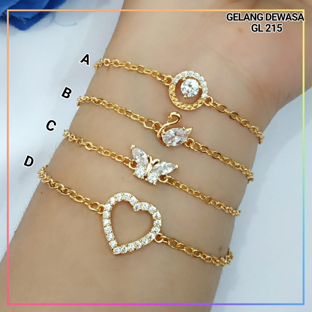 Gelang xuping gelang dewasa rantai mata bulat love perhiasan lapis emas GL 215