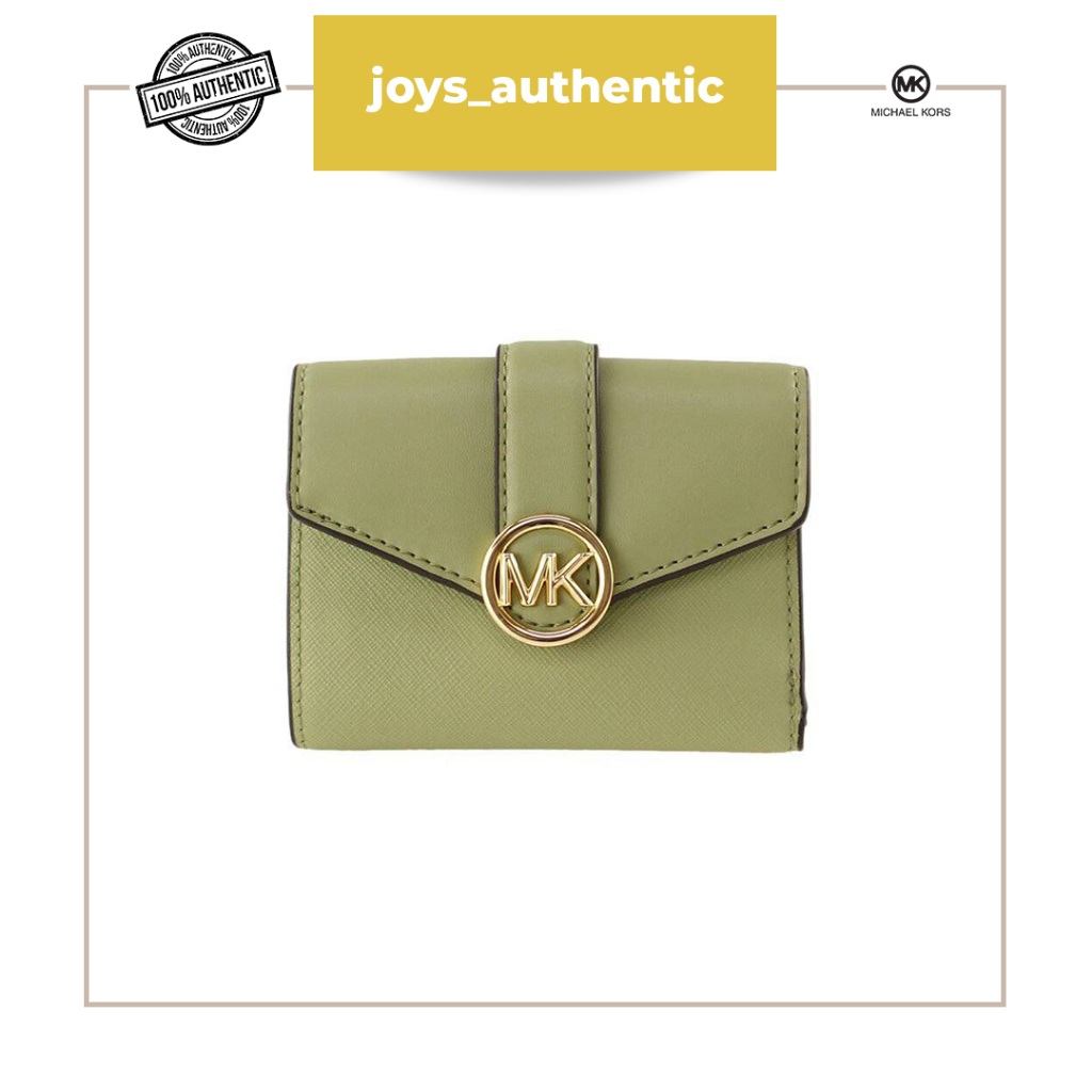 Dompet Wanita Michael Kors Carmen Wallet Light Hijau Sage Woman Wallet Authentic Original