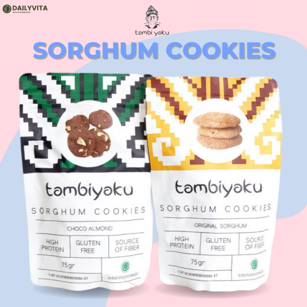 Tambiyaku - Cookies Sorghum Original 75gr/Cookies Sorghum Almond 75gr Gluten Free